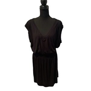Banana Republic Sleeveless V-neck Dress Black Medium